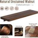 Danpoo 16 inch Solid Walnut Floating Shelf - Large, Heavy Duty Wall Shelf for Kitchen, Living Room, Bathroom, Built to Hold Books, Kitchenware, & Heavy Decor