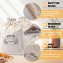 3 Packs Linen Bread Bags for Homemade Bread, 18 14 Inches Reusable Sourdough Bread Bag for Bakery Baguette Picnic Wedding Wrapping Camping