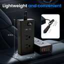 300W Car Voltage Converter Inverter DC 12V to AC 110V Ports Fast Charging Car Charger with Cigarette Lighter Plug with 2 Sockets and 4 USB for Business Trips and Vacation