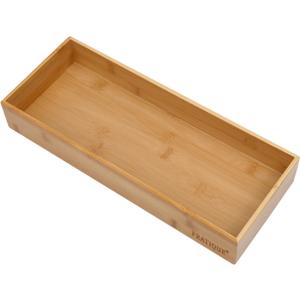 Bamboo Drawer Organizer - Kitchen Utensil Organizer Silverware Tray Cutlery HolderOffice Desk Supplies and Accessories (15X5.9X2.6 inch)