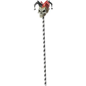 California Costumes Women's Jester Skull Cane Costume (Black/White/Red)