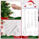 210 Pcs Christmas Tree Decoration Crystal Ornaments 6 Styles Clear Acrylic Hanging Teardrop Chandelier Garland Pendant Xmas Party Home Ornaments