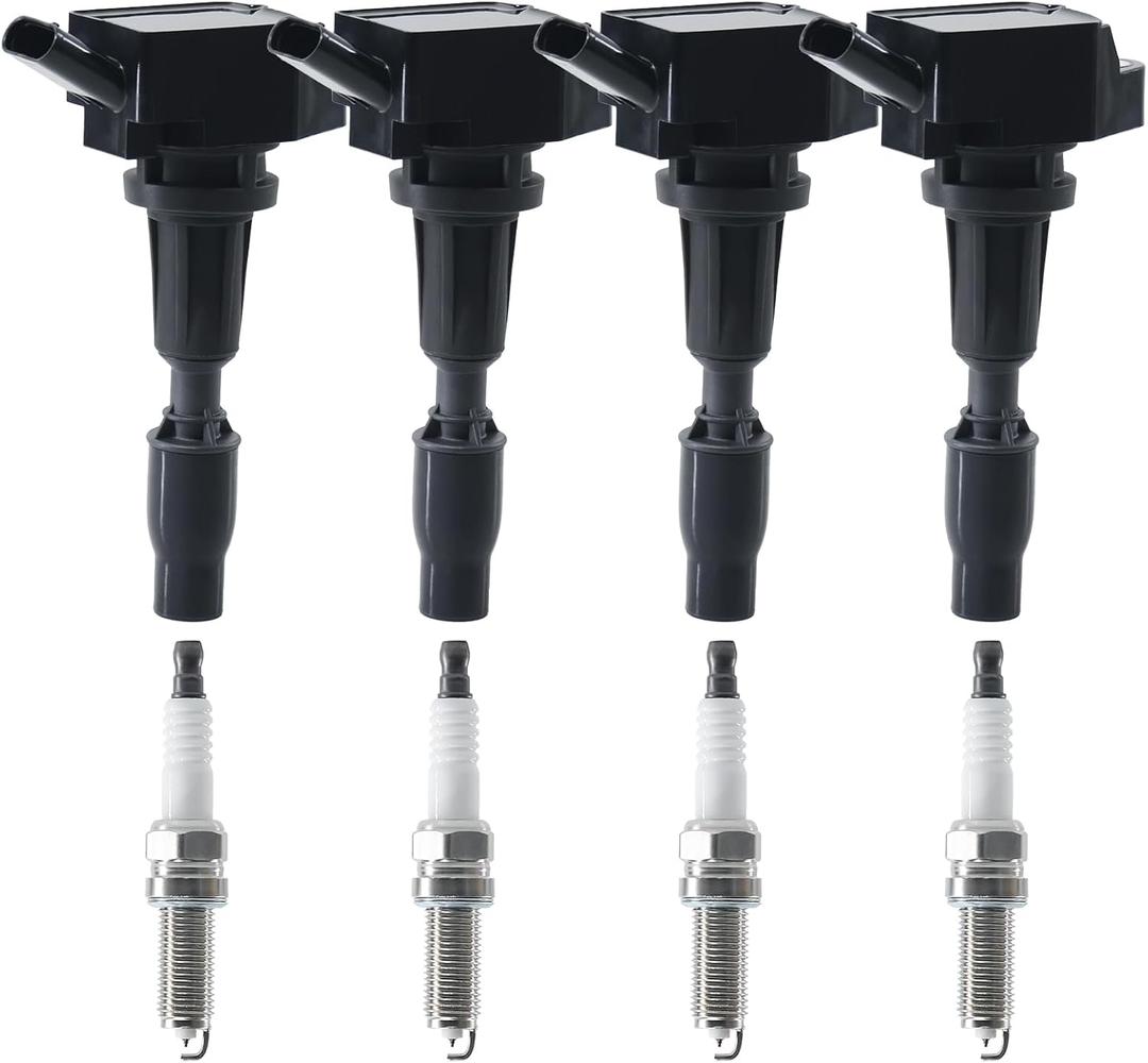 Ignition Coil Pack & Spark Plug Kit for Hyundai Kia L4 2.0L 2.4L - Fit Sonata Tucson Santa Fe Optima Sorento Sportage Stinger, Replaces UF764 93175