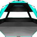 OutdoorMaster Beach Tent with Blackout Shelter Technology, Portable Beach Shade Sun Shelter Canopy for 4-6 Person with UPF 50+ UV Protection, Easy Setup Pop Up Tent Family Size, Green 
