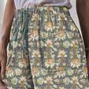 Womens Drawstring Shorts Summer Elastic Waist Casual Lightweight with Pockets (Green, S)