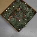 4 PCS Christmas Wreath Candle Rings Mini Wreath Pine Garland Artificial Frosted Cedar and Pine Cone Candle Rings Holder for Christmas Wedding Home Table Centerpiece Door Window Chair Wall (Farmhouse)