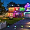 Permanent Outdoor Lights, 100FT 64 Bulbs RGB LED Outdoor String Lights, DIY Scene Mode, IP68 Waterproof Christmas Lights for Daily Decor, House Roof, Holiday Decorations, Outside