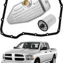 45RFE 68RFE 545RFE Transmission Filter Oil Pan and Gasket Kit Fits for Do-dge Dakota Durango Ram 1500 2500 3500, J-eep Grand Cherokee Liberty, Ram 1500 2500 3500, Replaces# 4799507, 5013470-AA