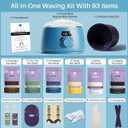 BLITZWAX Back and Nose Waxing Kit for Men, Hard Wax Warmer for Brazilian, Body and Face, At Home Hair Removal Kit, Beginner Friendly, Quick Heating, 93 Accessories, Royal Blue