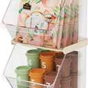 2-Tier Transparent Acrylic Small Items Storage Organizer Counter Stackable Wall Mounted Hanging Bins for Kitchen,Bathroom,Office Caddy (Transparent, 2-Tier)