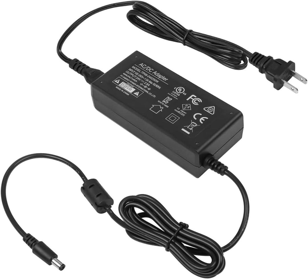 UL-Listed 24V 2.5A 60W AC/DC Adapter, 24vdc 2.5amp Power Supply with 5.5x2.5mm DC Plug for JBL Vizio Polk Soundbar, LED Strips, CCTV Camera, Electronic Cutting Tool, Printer Power Cord Replacement