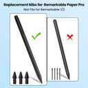 4 x 6PCS Replacement Tips Compatible with Remarkable Paper Pro Pen, Durable & Precise Carbon-Filled Pro Pencil Nibs Black