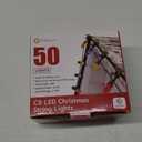 Brightown C9 LED Christmas String Lights, 33ft 50 LED Waterproof Strawberry String Lights, Plug-in Extendable Green Wire Lights String for Outdoor Indoor Patio Party Decoration (White)