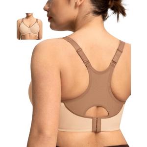HSIA Sports Bra for Women High Support Large Bust Outside Underwire Adjustable Racerback Unlined Full Coverage Sports Bra, 40C