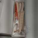 Astercook Knife Set, 13 Pieces Kitchen Knives Set with Healthy Anti-Rust Coating, Dishwasher Safe, Stainless Steel Chef Knife Sets with 6 Blade Guards, Perfect Valentine's Day Gifts for Kitchen (Large, Cream)