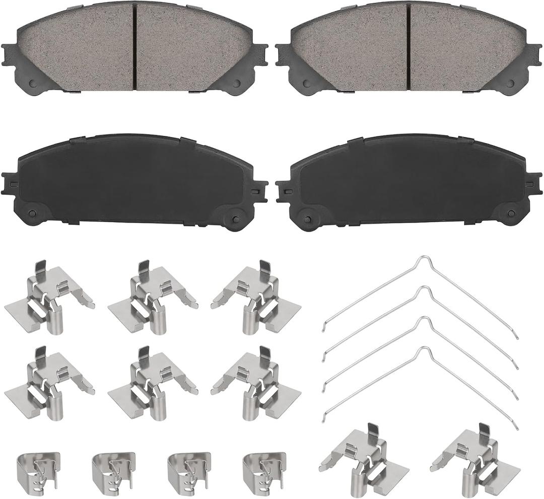 Front Ceramic Brake Pads Set for Toyota Highlander 2008-2019, Sienna 2011-2020, for Lexus RX350 2010-2020, RX450h 2010-2019, for NX200t NX300 NX300h, RX350L RX450hL, 4PCS