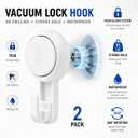 HOME&I Heavy Duty Suction Cup Hooks, 11 lb Strong Hold, No Drill Shower Hooks for Bathroom, Easy Push Install, Removable & Reusable, for Tile Glass Mirror, 2 Pack
