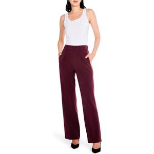 NIC+Zoe Womens 31" The Avenue Wide Leg Pleated Pant (8, Redwood)