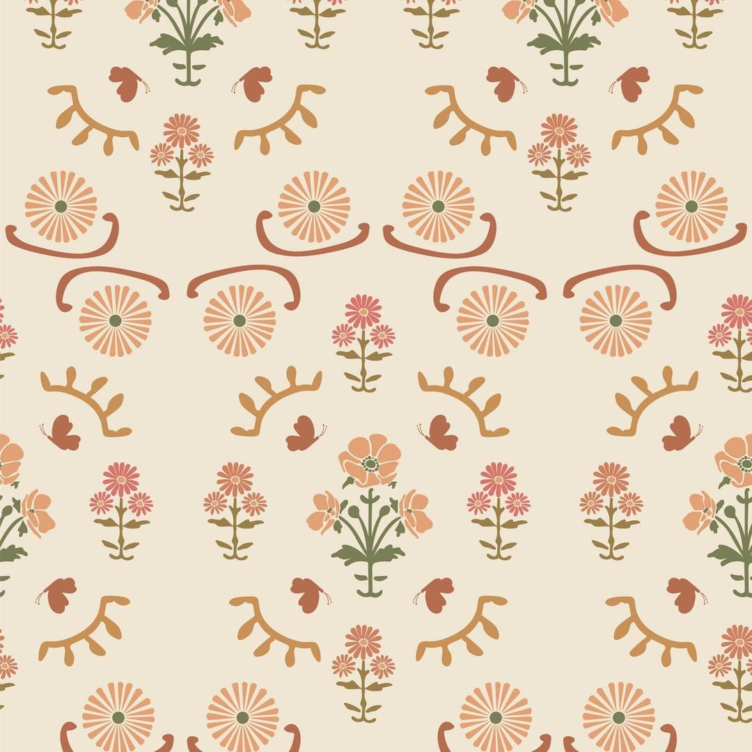Boho Floral Peel and Stick Wallpaper Retro Daisy Flower Contact Paper for Cabinets Self Adheisve Vintage Wallpaper for Bedroom Gilrs Room Cabinets Drawers 17.3" 78.7"