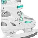 Lake Placid Summit Girl's Adjustable Ice Skate White/Mint Small (10J – 13)