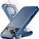 5 x Magnetic for iPhone 17 Pro Max Case [Compatible with MagSafe] [Shockproof] [Heavy Duty Protection] Pocket-Friendly & Tough Non-Slip Protective Phone Cover for iPhone 17 promax 6.9", Blue