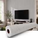 White Gray Travertine Peel and Stick Wallpaper, 23.6 x 118 in