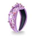 Music Headbands for Women, Singer Fans Valentines Day Gifts, Guitar Red Lip Rhinestone Wide Jeweled Knotted Headband, Crystal Beaded Jeweled Headband Hair Accessories Concert Birthday Gift (Purple)