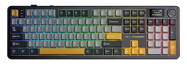 AULA Wireless Keyboard and Mouse Combo, F108 Full Size Mechanical Keyboard SC580 Tri-Mode Gaming Mouse