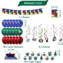 Soccer Birthday Party Supplies Kit, Soccer Theme Banner, Balloons, Swirls, Cake Toppers for Boy Decorations