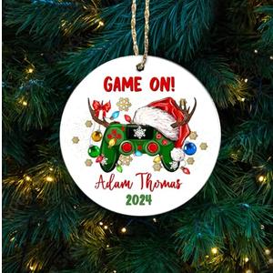 Personalized Game On Christmas Ornament 2024, Gaming Ornament Gifts for Gamer, Custom Name & Year Game Player Ornament, Game Christmas Tree Ornament, Game Lovers Xmas Keepsake, Video Game Controller