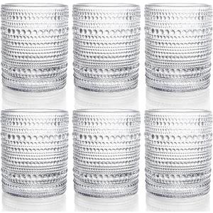 ZOOFOX Set of 6 Romantic Water Glasses, 12 oz Hobnail Glasses Tumbler, Clear Embossed Vintage Glassware Set for Beer, Cocktail, Soda, Beverages ZOOFOX Set of 6 Romantic Water Glasses, 12 oz Hobnail Glasses Tumbler, Clear Embossed Vintage Glassware Set for Beer, Cocktail, Soda, Beverages