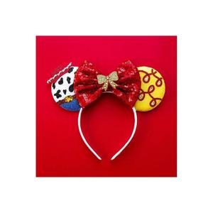 Mouse Ears, Shiny Sequin Bow Mouse Ears Headbands for Adult Women Girls Christmas Birthday Party