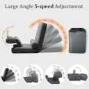 ZALL Grey Floor Folding Recliner Chair, Adjustable Back Support - Ergonomic Comfort for Game Room, Home Reading Leisure