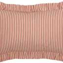 VHC Brands Sawyer Mill Red Ticking Stripe Fabric Pillow 14x22