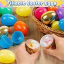 Jumlys 36 Count 3.15" Plastic Easter Eggs, 30 Pcs Empty Suprise Egg 6 Pcs Golden Eggs Bulk, Fillable Egg with Hinge for Easter Hunt, Basket Stuffers Fillers and Easter Party Favor
