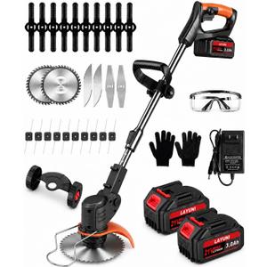 21V Cordless Weed Wacker, 3 in 1 Grass Trimmer/Edger/Brush Cutter