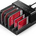 ORICO USB 3.0 5 Bay Hard Drive Docking Station with Offline Cloning for 2.5/3.5 SATA HDD SSDs Max Up to 90TB Plug and Play Flat-Down-6558US3-C