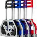FCH Folding Hand Truck Aluminum Portable Folding Hand Cart 165lbs Capacity Hand Cart and Dolly Ideal for Home, Auto, Office,Travel Use,Black
