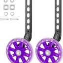 Bike Training Wheels, Pair of Heavy Duty Rear with Stabilizers Mounted Kit for Kids Boy Girls Bikes of Single Speed Bicycle with 12 14 16 18 20 Inch (12IN-20IN, Purple)