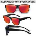 GEGURI Polarized Sunglasses Fit Over Glasses for Men Women, Oversized Square Sun Glasses UV400 Protection Shades