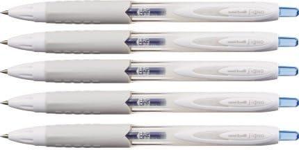 Uni-Ball Signo 307 Retractable Gel Ink Pen, Ultra Micro Point 0.38mm, Blue Ink, UMN-307-38, Value Set of 5