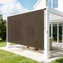 Outdoor Roller Shades for Patio, 8' W x 6' H Cordless Patio Shades Roll Up Outdoor Blinds with Splicing Design, 90% UV Protection for Porch Gazebo Pergola, 2 Poles & 1 Fabric, Mocha, 96"W x 72"H