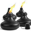 SNOGSWOG Upgraded Tabletop Torches Set of 4, 24oz Citronella Candles for Outdoor, Metal Table Top Torches for Outside, Refillable Torch Lanterns for Patio, Yard, Deck, Garden, Party