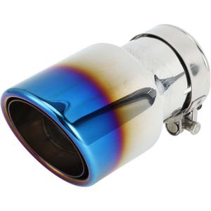 Double Wall Exhaust Tip Clamp Rear Tailpipe Car Clamp on Stainless Steel 2.5" Inlet 3.5" Outlet 6.7" Length 1 Set Silver Tone Blue