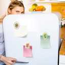 4-Pack Vintage Fridge Magnets Frame 3D Epoxy Flowers, Handmade Resin Magnetic Picture Frame Decor (White)