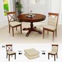 Easy-Going 2 Pack 19"x19" Water Resistant Wicker Chair Cushions Reversible Tufted Pads Seat Indoor Furniture Beige