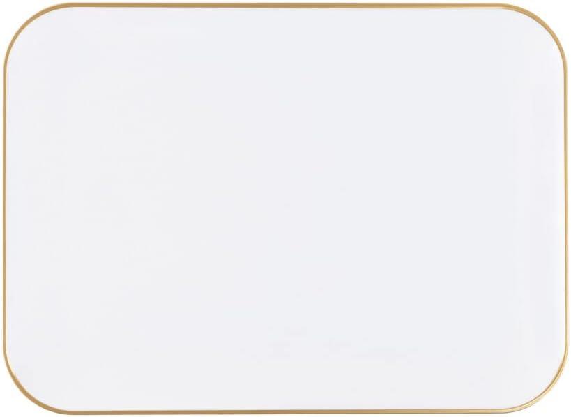 Organic Rectangle Tray - 11" x 8" - White, Plastic, Case Pack of 48 - Buffets, Catering, Parties, Everyday Use