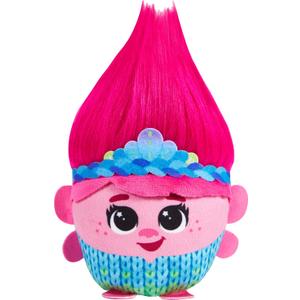 Mattel DreamWorks Trolls Band Together Hairmony Mixers Queen Poppy Plush Toy with Sound, 6-inch Soft Doll Inspired by the Movie, Interactive Harmonizing