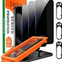 IMBZBK [Auto-Dust Removal] 3 Pack Privacy Screen Protector for Google Pixel 10 Pro XL [Phone Case Friendly], 3 Anti Spy Tempered Glass Camera Lens Protector Accessories, Military Grade Shatterproof