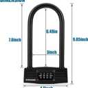 USHAKE Bike Combination U Lock, Heavy Duty Bike Combination U Lock Paddle Lock for Bicycle Electric Scooter Motorcycles Metal Fence Gate Anti Theft
